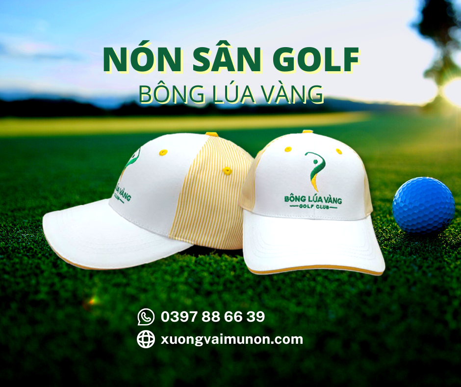 Mũ Nón Sân Golf Bông Lúa Vàng